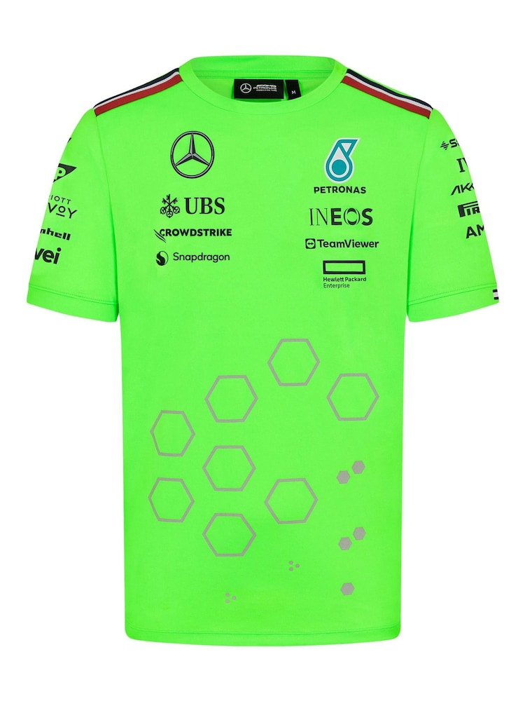 Fanatics Green Mercedes AMG Petronas F1 2024 Team Set Up T-Shirt - Image 2 of 3