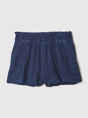 Gap Dark Blue Crinkle Cotton Pull On Shorts (12mths-5yrs) - Image 1 of 1