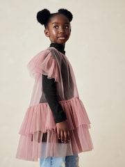 Pink 2-in-1 Mesh Party Dress (3-16yrs) - Image 1 of 9