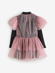 Pink 2-in-1 Mesh Party Dress (3-16yrs) - Image 6 of 9