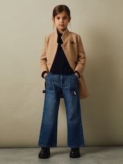 Reiss Camel Maude 13-14 yrs Wool Blend Longline Double Breasted Coat - Image 2 of 4