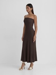 4th & Reckless Brown Henley Knit Bandeau Maxi Dress - Image 3 of 5