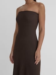4th & Reckless Brown Henley Knit Bandeau Maxi Dress - Image 4 of 5