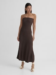 4th & Reckless Brown Henley Knit Bandeau Maxi Dress - Image 5 of 5