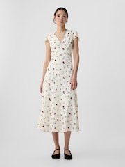 Gap Cream DÔEN Floral Midi Dress - Image 1 of 5