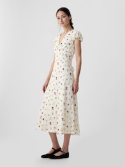 Gap Cream DÔEN Floral Midi Dress - Image 3 of 5