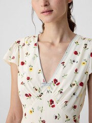 Gap Cream DÔEN Floral Midi Dress - Image 4 of 5