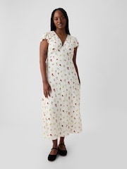 Gap Cream DÔEN Floral Midi Dress - Image 5 of 5