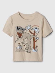Gap Beige Graphic Short Sleeve Crew Neck Baby T-Shirt (Newborn-5yrs) - Image 1 of 2