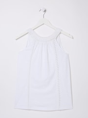 FatFace Nancy White Crochet Vest - Image 7 of 7