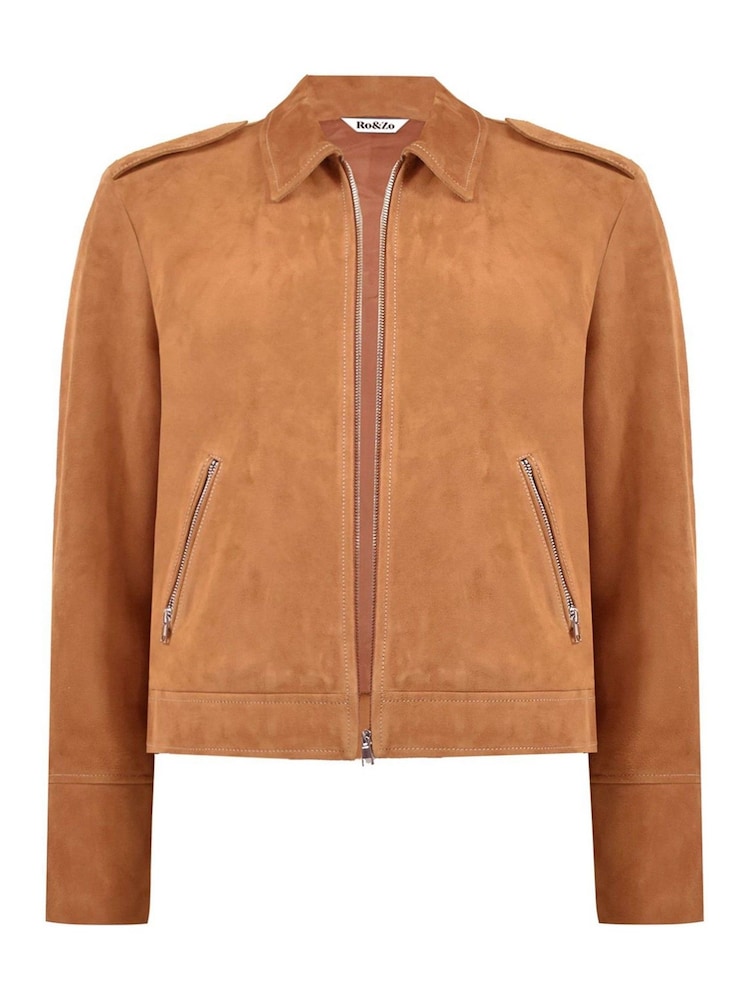 Ro&Zo Brown Suede Jacket - Image 8 of 8