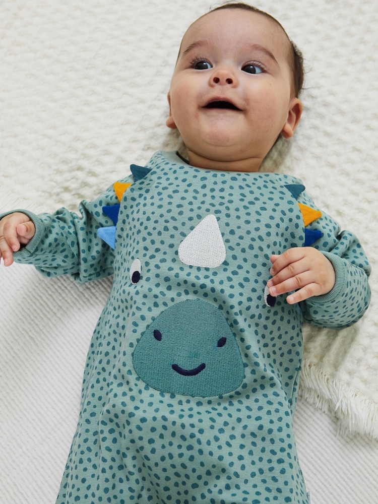 JoJo Maman Bébé Dino Applique Sleepsuit - Imagen 2 de 5