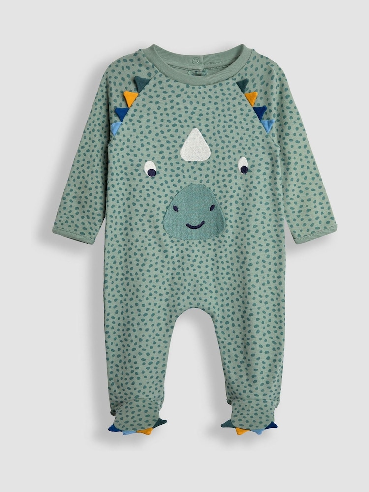 JoJo Maman Bébé Duck Egg Dino Applique Sleepsuit - Image 3 of 5