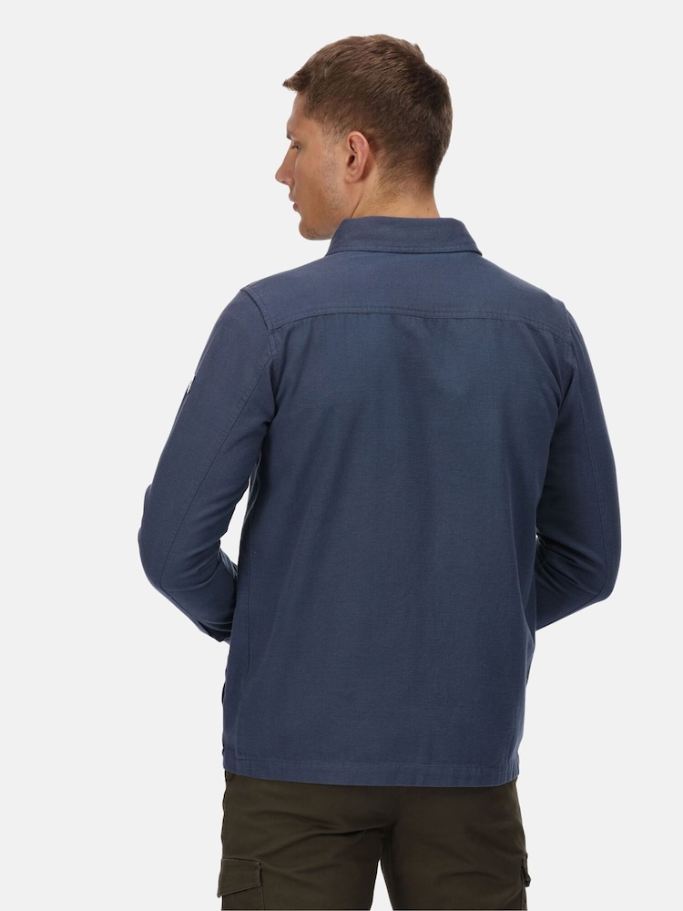 Regatta Blue 100% Cotton Jayden Cargo Shacket - Image 2 of 7