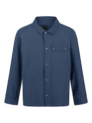Regatta Blue 100% Cotton Jayden Cargo Shacket - Image 4 of 7