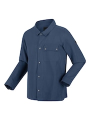 Regatta Blue 100% Cotton Jayden Cargo Shacket - Image 6 of 7