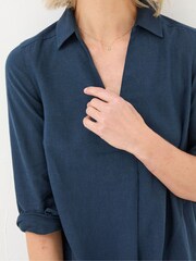 FatFace Mina Blue Linen Blend Tunic Dress - Image 2 of 6