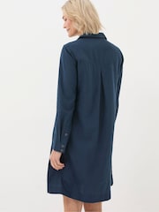 FatFace Mina Blue Linen Blend Tunic Dress - Image 5 of 6
