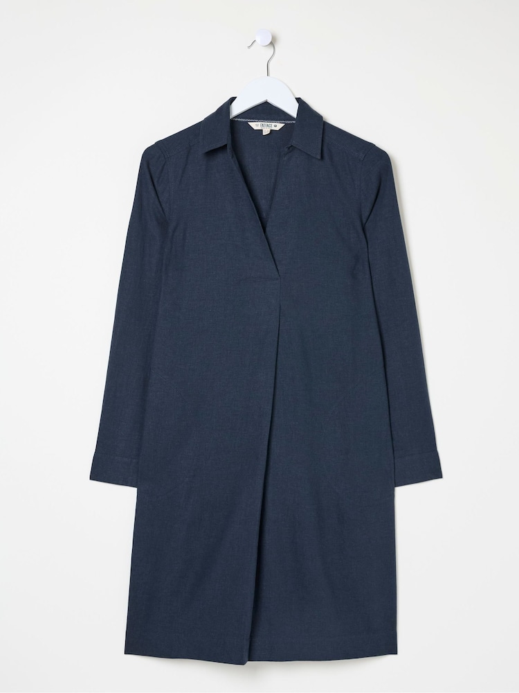 FatFace Mina Blue Linen Blend Tunic Dress - Image 6 of 6