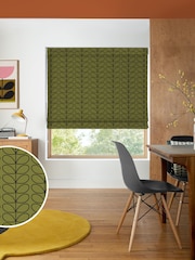 Orla Kiely Olive Green Linear Stem Made to Measure 100% Cotton Roman Blind - Image 1 of 6