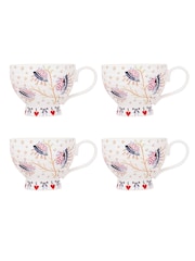 Cath Kidston Cream Set of 4 Hug Mugs - Image 2 of 4