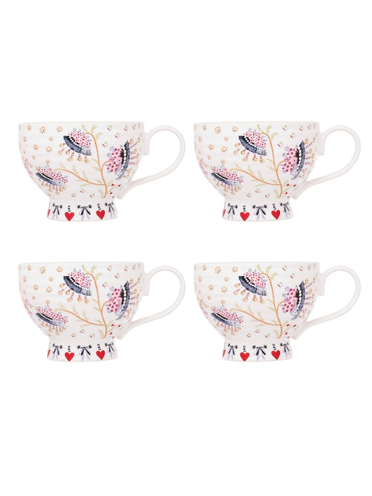 Cath Kidston Cream Set of 4 Hug Mugs - Image 2 of 4