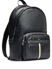 BOSS Black Signature Stripe Faux Leather Backpack - Image 4 of 4