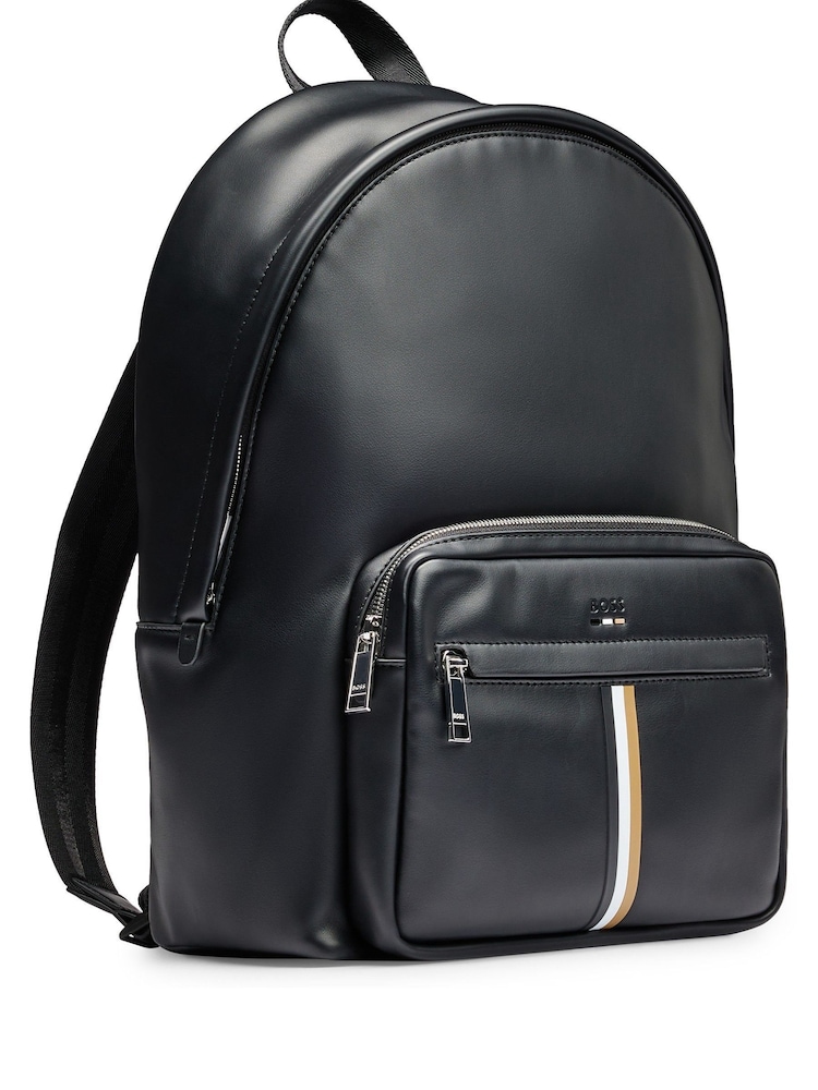 BOSS Black Signature Stripe Faux Leather Backpack - Image 4 of 4