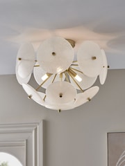 Brass Aurora 3 Light Flush Ceiling Light Fitting - Image 1 of 5