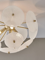 Brass Aurora 3 Light Flush Ceiling Light Fitting - Image 3 of 5