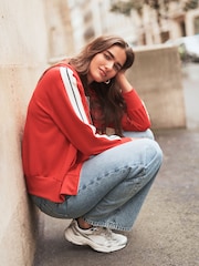 Red Zip Through Side Stripe Tracksuit Hoodie - Image 10 of 13