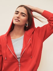 Red Zip Through Side Stripe Tracksuit Hoodie - Image 11 of 13