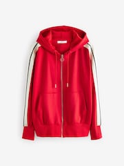 Red Zip Through Side Stripe Tracksuit Hoodie - Image 12 of 13