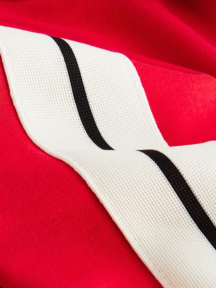 Red Zip Through Side Stripe Tracksuit Hoodie - Image 13 of 13