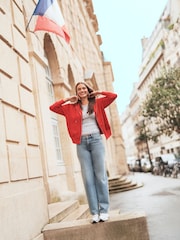 Red Zip Through Side Stripe Tracksuit Hoodie - Image 4 of 13
