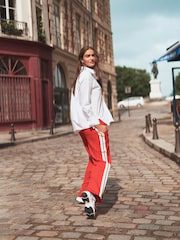 Red Zip Through Side Stripe Tracksuit Hoodie - Image 7 of 13
