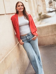 Red Zip Through Side Stripe Tracksuit Hoodie - Image 9 of 13