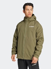 adidas Terrex Olive Green Multi 2L RAIN.RDY Jacket - Image 1 of 7
