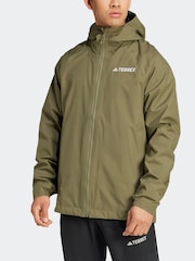 adidas Terrex Olive Green Multi 2L RAIN.RDY Jacket - Image 3 of 7