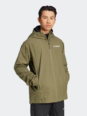 adidas Terrex Olive Green Multi 2L RAIN.RDY Jacket - Image 4 of 7