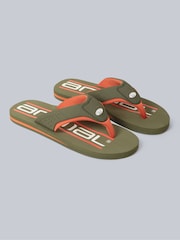 Animal Khaki Green Mens Jekyl Flip Flops - Image 1 of 5