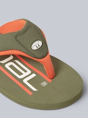 Animal Khaki Green Mens Jekyl Flip Flops - Image 4 of 5