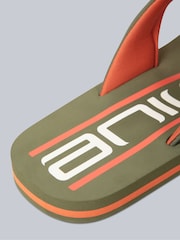 Animal Khaki Green Mens Jekyl Flip Flops - Image 5 of 5