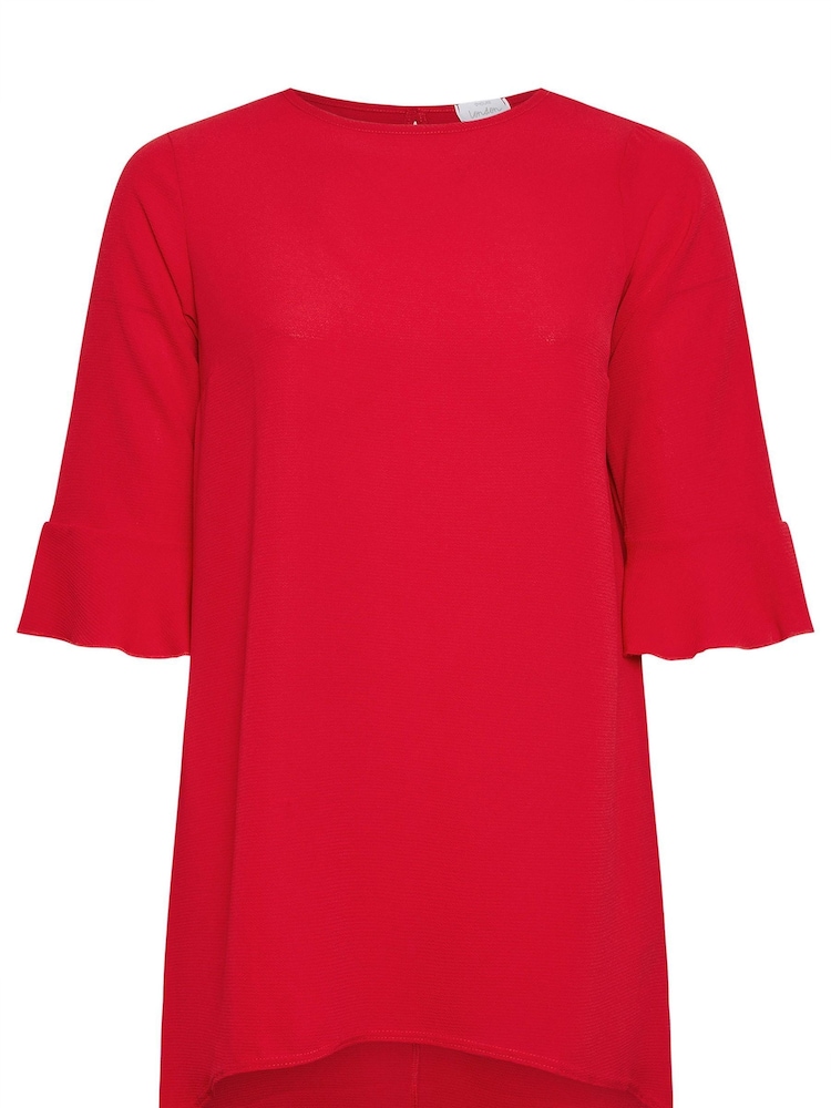 Yours Curve Red Flute Sleeve Tunic - Image 2 of 2