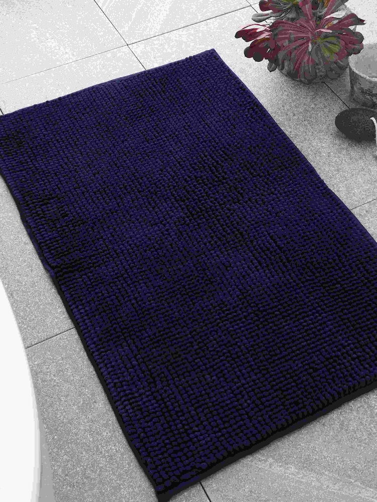 Catherine Lansfield Navy Blue Bobble Bathmat - Image 1 of 3