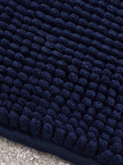 Catherine Lansfield Navy Blue Bobble Bathmat - Image 2 of 3
