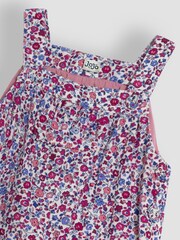 JoJo Maman Bébé Berry Pink Ditsy Floral Cord Dungarees - Image 3 of 3