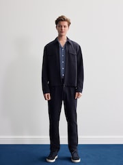 Navy Blue Jersey Shacket - Image 2 of 7