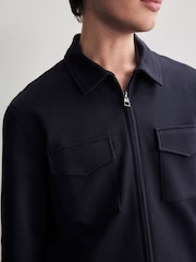 Navy Blue Jersey Shacket - Image 3 of 7