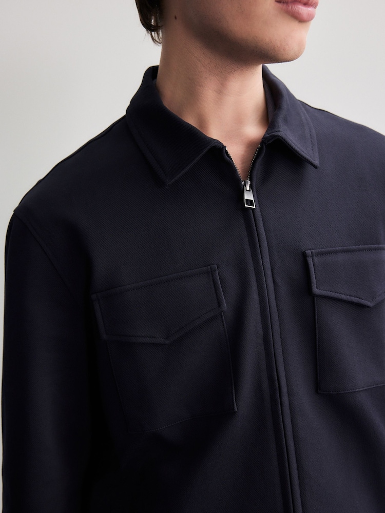 Bleu marine - Surchemise en jersey - Image 3 of 7